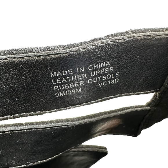 Michael Kors Sherry Black Suede Strappy Cage Staked Heel Sandals Women’s Size 9M - Picture 16 of 16